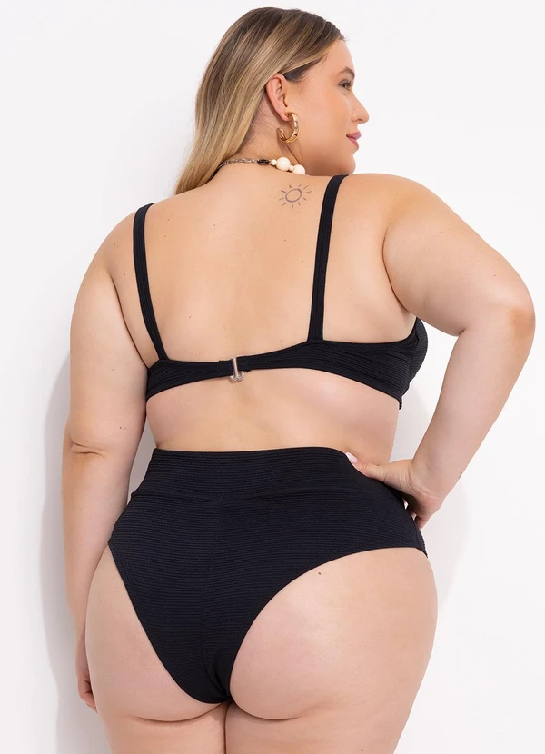 Marguerite - Busto Biquíni Preto em Canelado Texturizado 13
