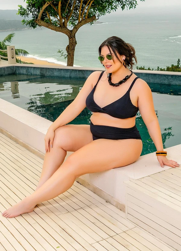 Marguerite - Busto Biquíni Preto em Canelado Texturizado 7