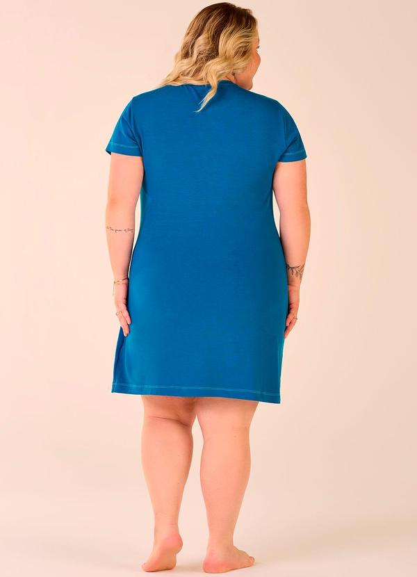 Merengue - Camisetão Plus Size Manga Curta Azul 2