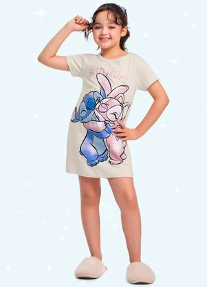 Fakini Kids - Camisola de Pijama Lilo & Stitch Bege - FAKINI KIDS