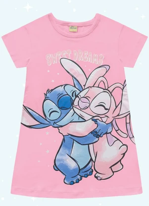 Fakini Kids - Camisola de Pijama Lilo & Stitch Rosa - FAKINI KIDS