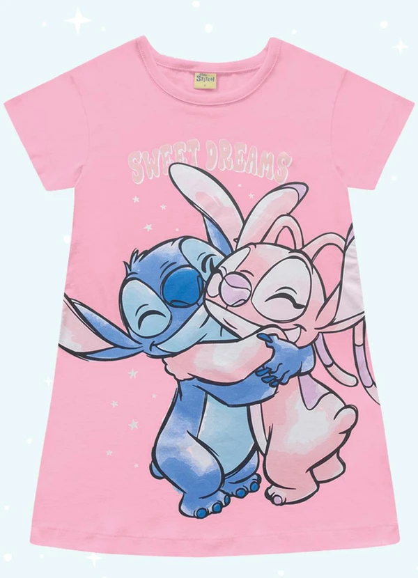 Fakini Kids - Camisola de Pijama Lilo & Stitch Rosa 1