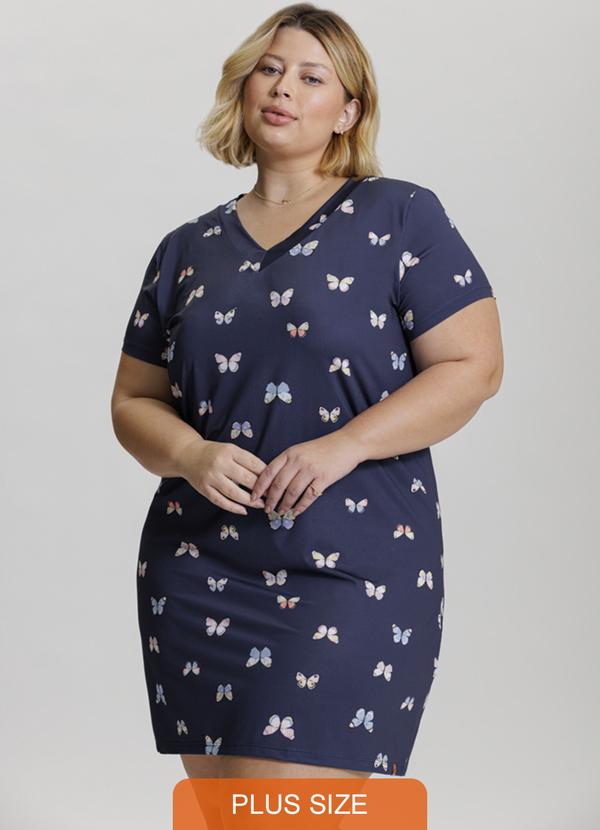 Mensageiro do Sonhos - Camisola com Estampa de Borboletas Azul 1