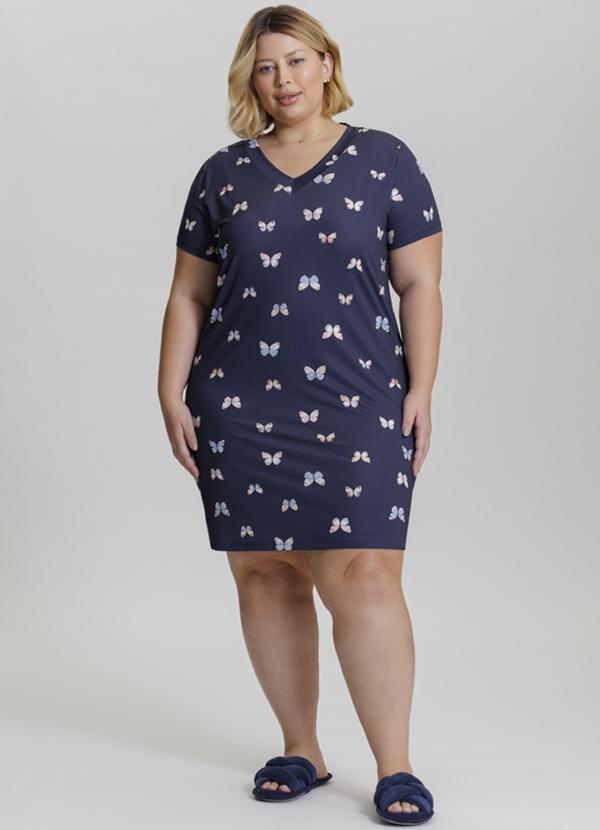 Mensageiro do Sonhos - Camisola com Estampa de Borboletas Azul 3