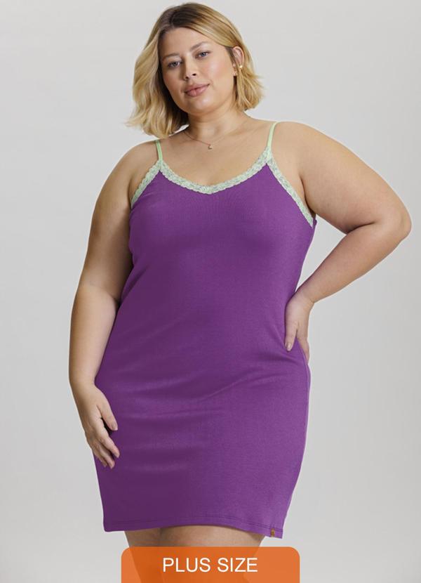 Mensageiro do Sonhos - Camisola de Alça em Ribana Canelada Roxo 1