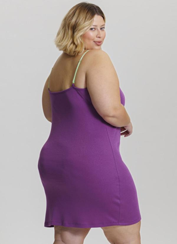 Mensageiro do Sonhos - Camisola de Alça em Ribana Canelada Roxo 2