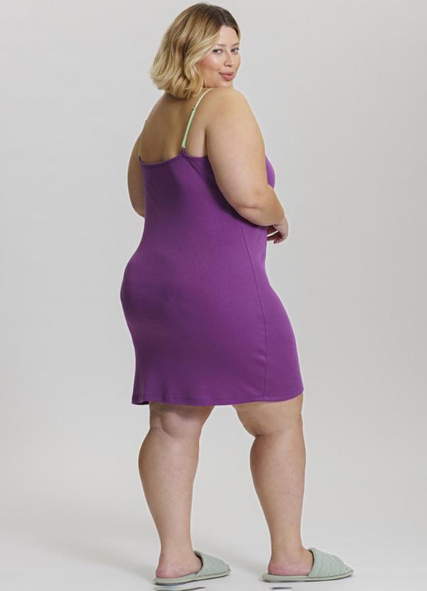 Mensageiro do Sonhos - Camisola de Alça em Ribana Canelada Roxo 4