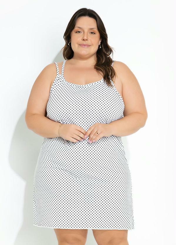 Marguerite - Camisola Plus Size Poá de Alças Transpassadas