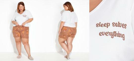 Pijama Liza Floral Marrom