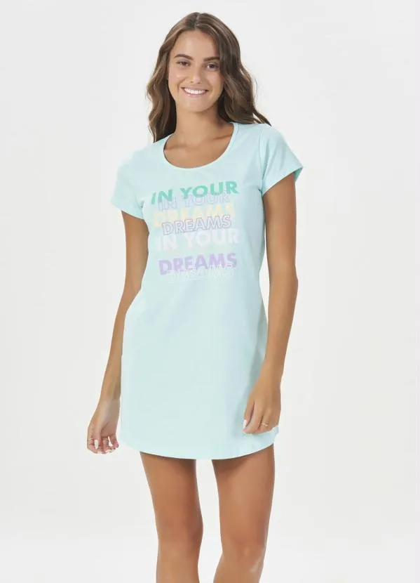 Espaço Pijama - Camisetão Manga Curta Azul