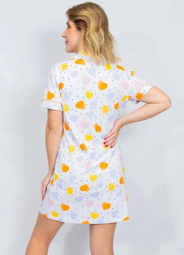 Piante Pijamas - Camisola Algodão Americana Manga Curta Branco 2