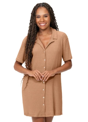Zee Rucci - Camisola Americana Feminina Manga Curta Bege - ZEE RUCCI