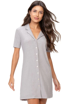 Zee Rucci - Camisola Americana Feminina Manga Curta Cinza - ZEE RUCCI