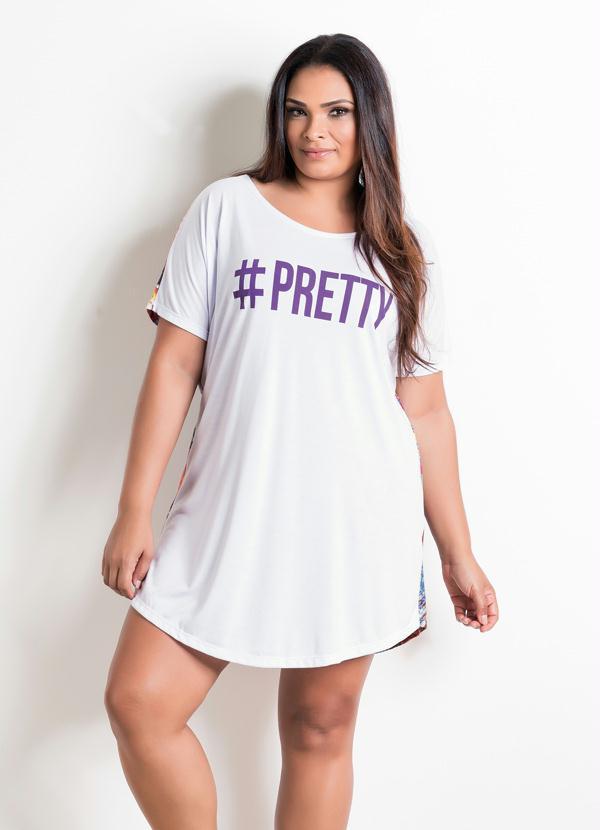 Alma Dolce - Camisola Branca e Estampada Plus Size 1