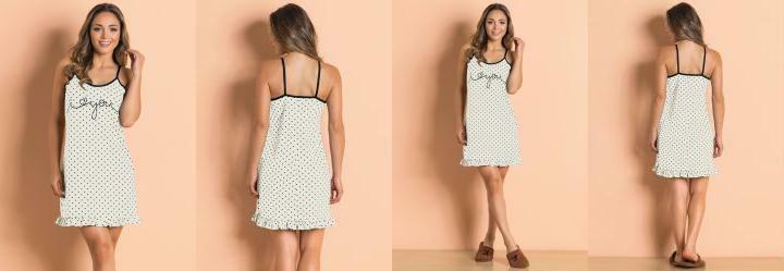 Camisola com Babado na Barra Bege com Po