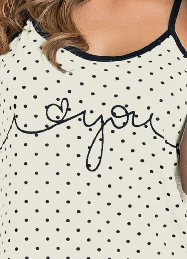 Alma Dolce - Camisola com Babado na Barra Bege com Poá 3