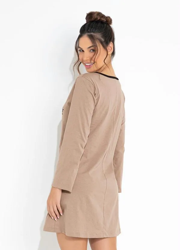 Queima Estoque - Camisola com Estampa Frontal Bege e Preto 2