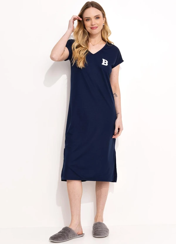 Alma Dolce - Camisola com Fenda Azul Marinho