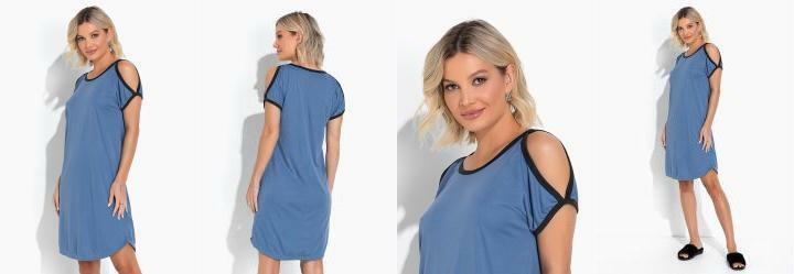 Camisola com Recortes Azul Claro