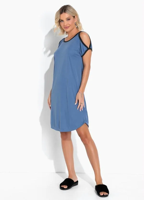 Alma Dolce - Camisola com Recortes Azul Claro 4