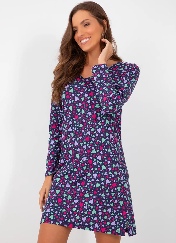 Alma Dolce - Camisola Corações Coloridos em Malha de Algodão