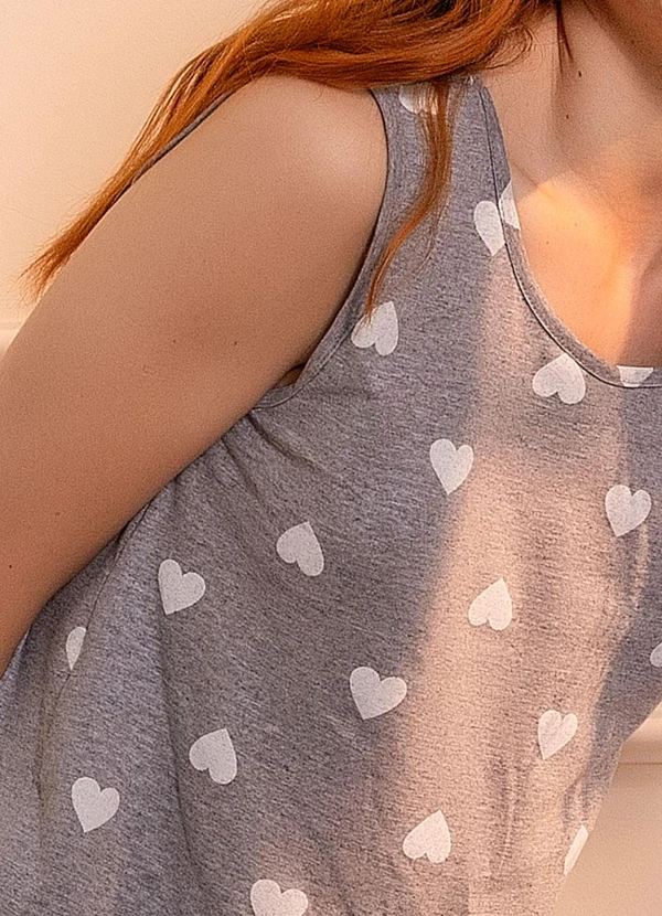 Alma Dolce - Camisola Corações Mescla/Branco em Malha 4