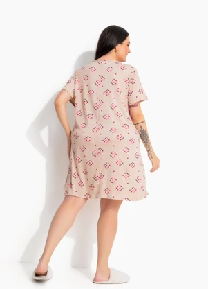 Marguerite - Camisola Curta Estampa de Mini Corações em Malha Suede - MARGUERITE