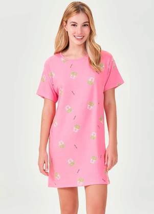 Espaço Pijama - Camisola Curta Rosa - ESPAÇO PIJAMA
