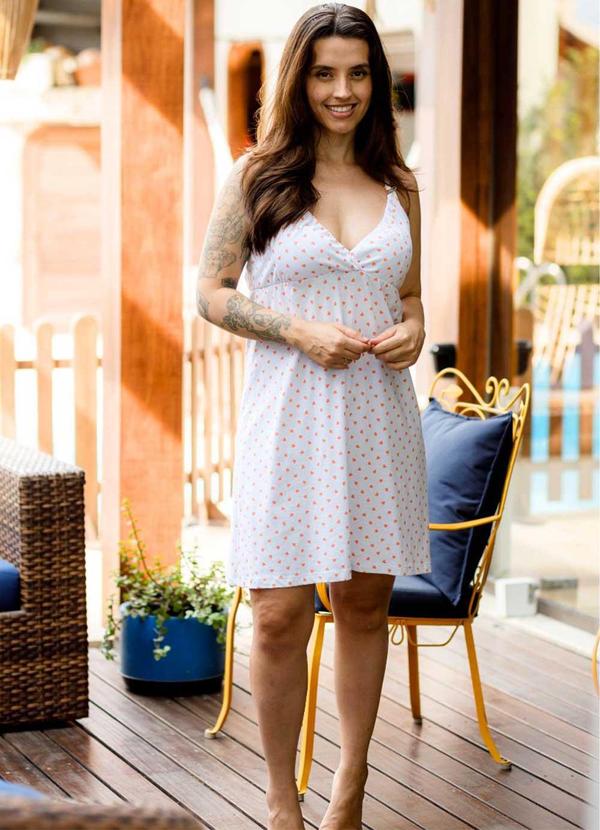 Piante Pijamas - Camisola de Alça Amamentação Coração Branco 6