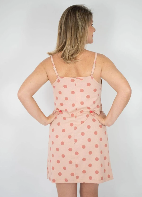 Piante Pijamas - Camisola de Alcinha Poá Rosa 2