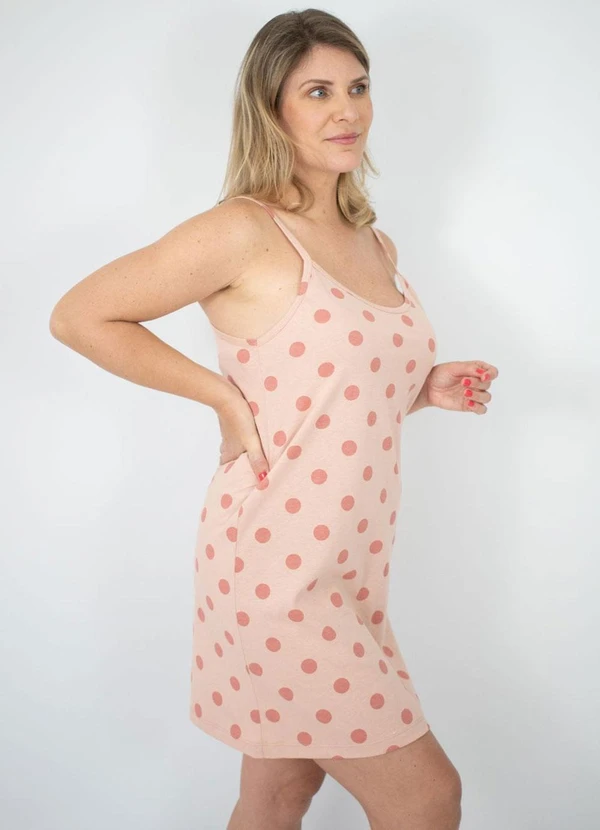 Piante Pijamas - Camisola de Alcinha Poá Rosa 3