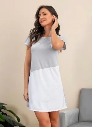 Alma Dolce - Camisola Decote Redondo Cinza e Branco - ALMA DOLCE