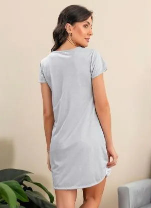 Alma Dolce - Camisola Decote Redondo Cinza e Branco - ALMA DOLCE