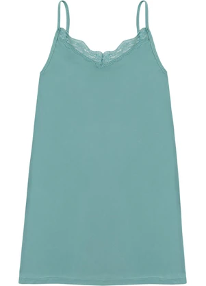 Malwee - Camisola em Liganete com Renda Verde Turquesa - MALWEE