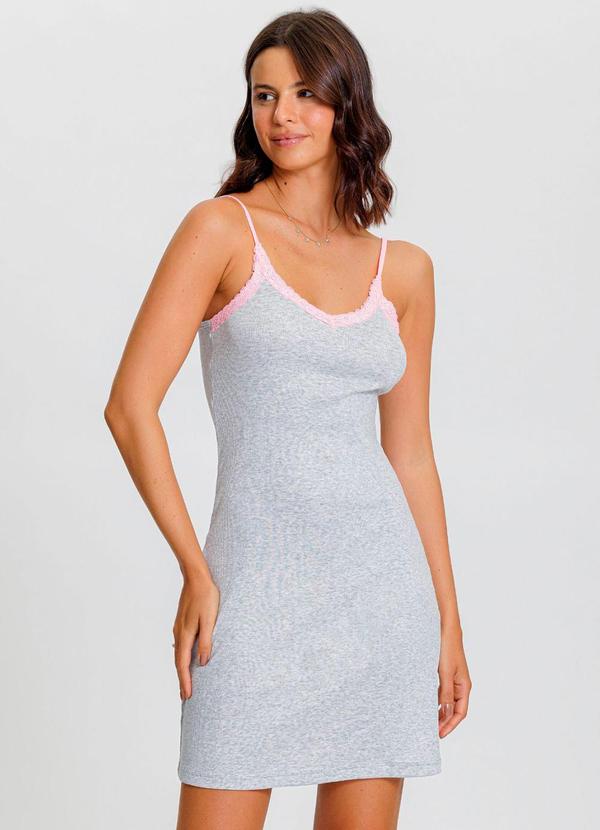 Rovitex - Camisola Feminina Alcinha Cinza