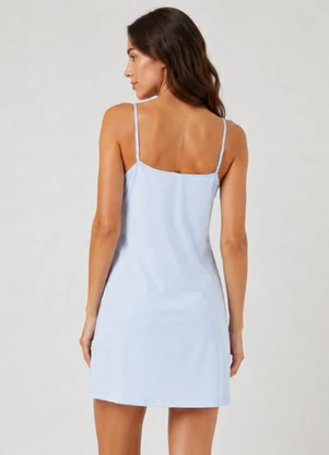 Infinita Cor - Camisola Feminina de Alça em Viscotorcion Azul - INFINITA COR