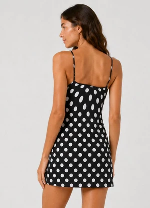 Infinita Cor - Camisola Feminina de Alça em Viscotorcion Preto - INFINITA COR
