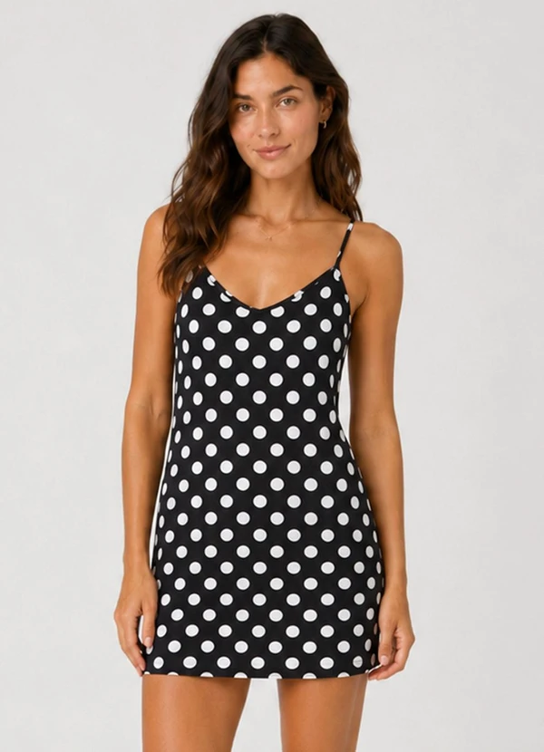 Infinita Cor - Camisola Feminina de Alça em Viscotorcion Preto