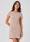 Select - Camisola Feminina Lisa Decote Redondo Verde - variação: Bege