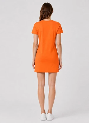 Select - Camisola Feminina Lisa Decote Redondo Laranja - SELECT