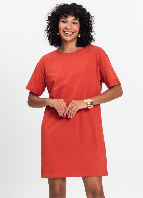 Select - Camisola Manga Curta Feminina Terracota