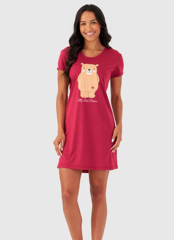 Rovitex - Camisola Feminina Manga Curta Vermelho
