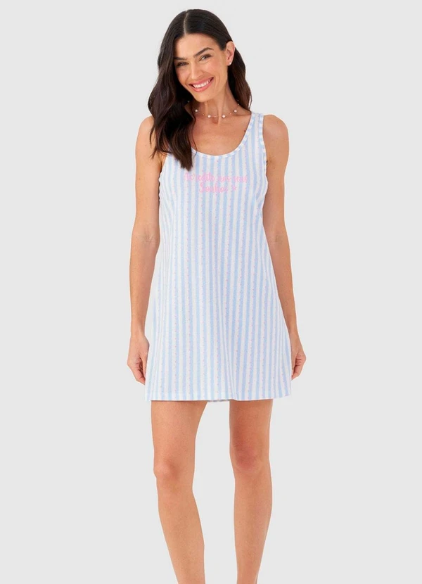 Rovitex - Camisola Feminina Regata Decote Redondo Azul