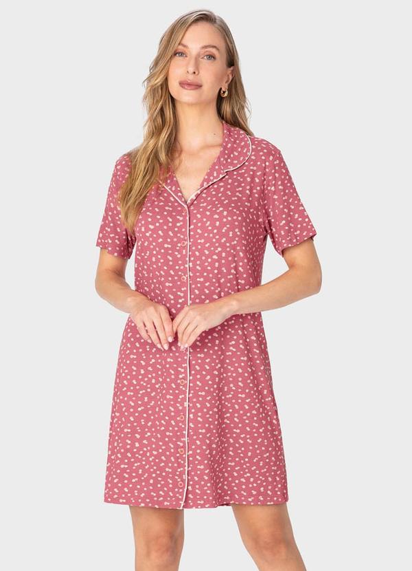 Malwee - Camisola Goiaba Camisão Poá Malha Essence