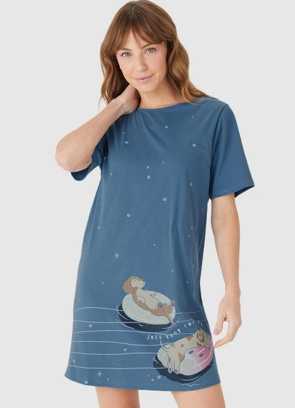 Malwee - Camisola Just Keep Swimming Azul Petróleo