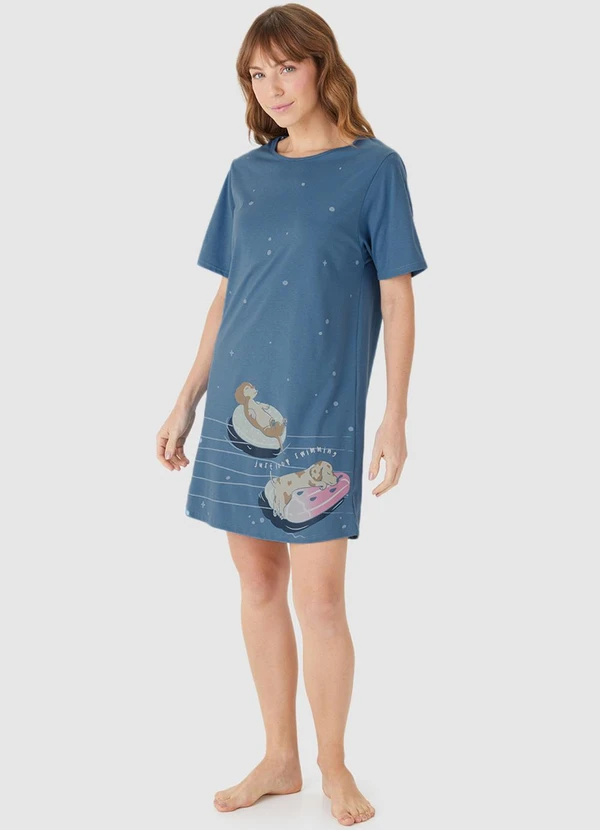 Malwee - Camisola Just Keep Swimming Azul Petróleo 3