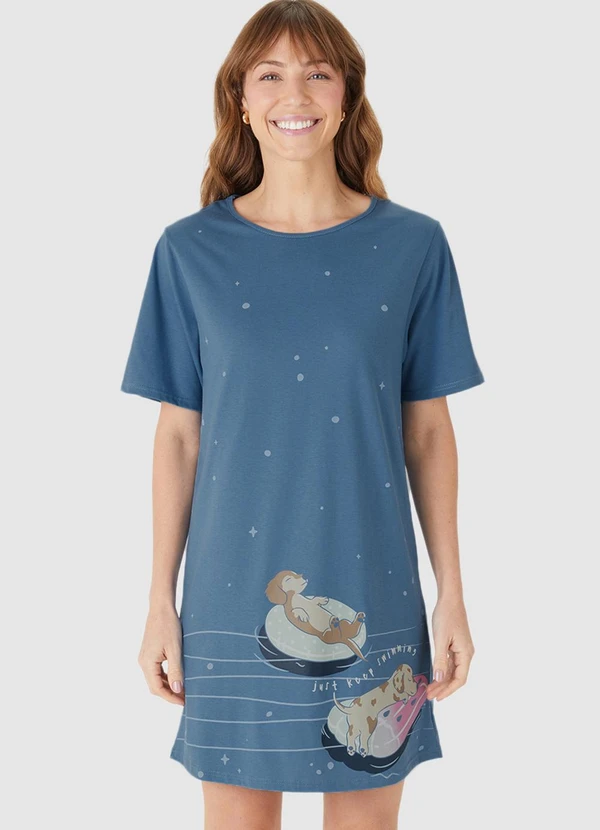 Malwee - Camisola Just Keep Swimming Azul Petróleo 4