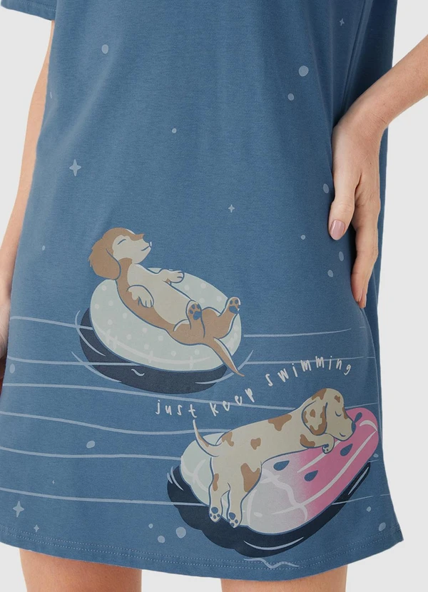 Malwee - Camisola Just Keep Swimming Azul Petróleo 5