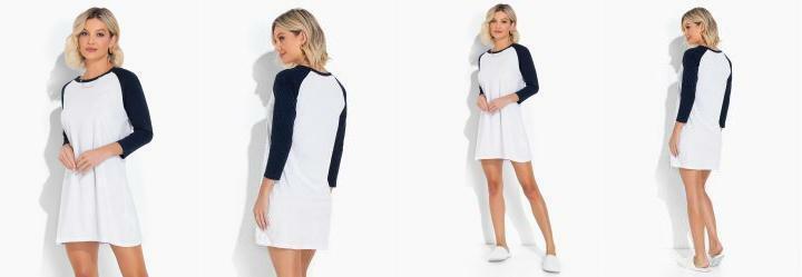 Camisola Lucinda Azul Marinho e Branco