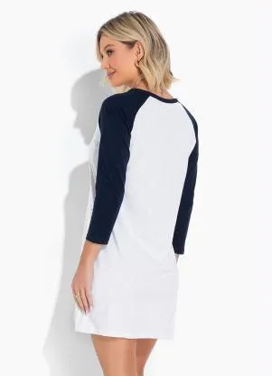 Alma Dolce - Camisola Lucinda Azul Marinho e Branco - ALMA DOLCE